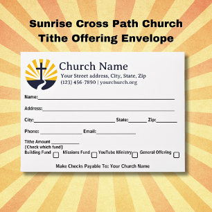 Enveloppe Sunrise Cross Path Church Tithe Offre