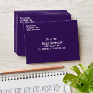 Enveloppe Superbe Mariage de fleurs violettes
