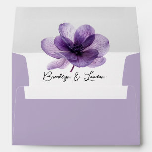 Enveloppe Superbe Mariage de fleurs violettes