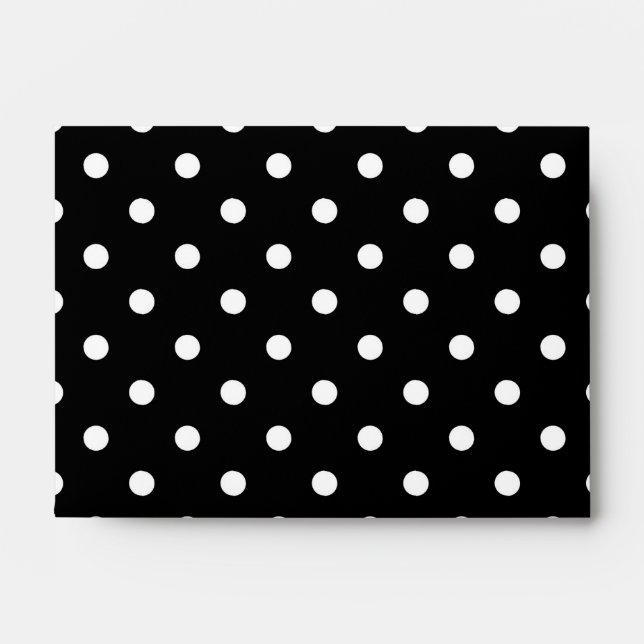 Enveloppe Support pois blanc en noir (Devant)