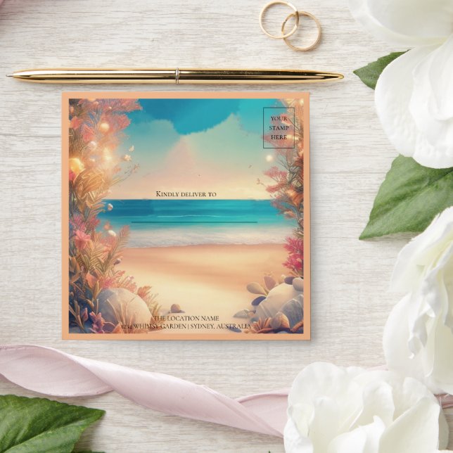 Enveloppe Sur la plage invitation mariage Envelope (Wedding)