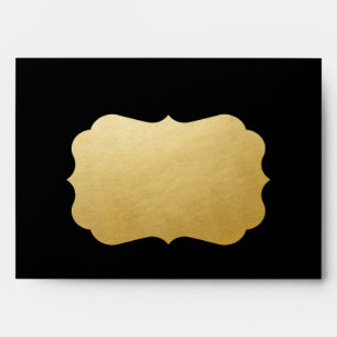 Enveloppe Surface d'adresse en forme de plaque d'or Élégant 