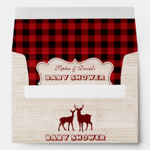 Enveloppe Sweet Lumberjack Rouge Buffalo Vieux Baby shower d