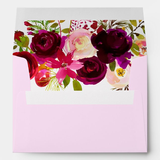 Enveloppe Sweet Rose Bourgogne toutes occasions (Dos (Bas))