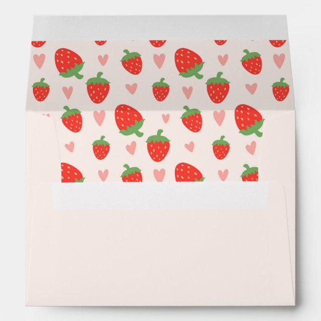 Enveloppe Sweet Strawberries & Hearts (Dos (Bas))
