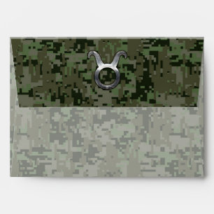 Enveloppe Sybole Taurus Zodiac sur Camo numérique vert olive