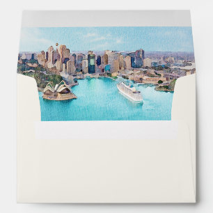 Enveloppe SYDNEY AUSTRALIA Tropical Beach Coast Cream