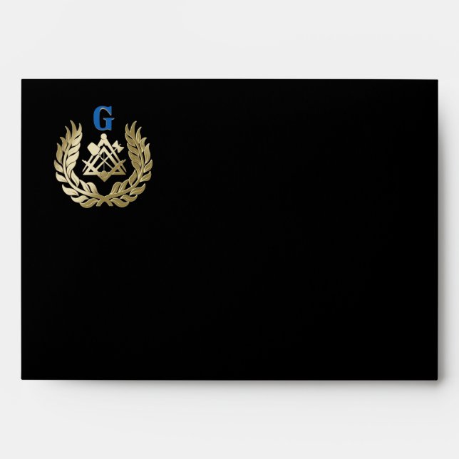 Enveloppe Symbole de la maçonnerie d'or (Devant)
