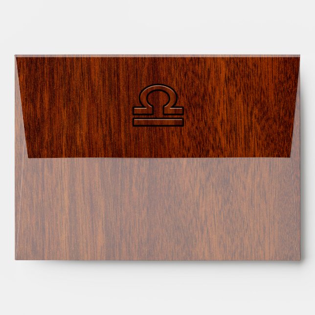 Enveloppe Symbole du Zodiac de Libra sur l'impression style  (Dos (Haut rabat))
