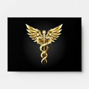 Enveloppe Symbole Polygonal Or Caduceus