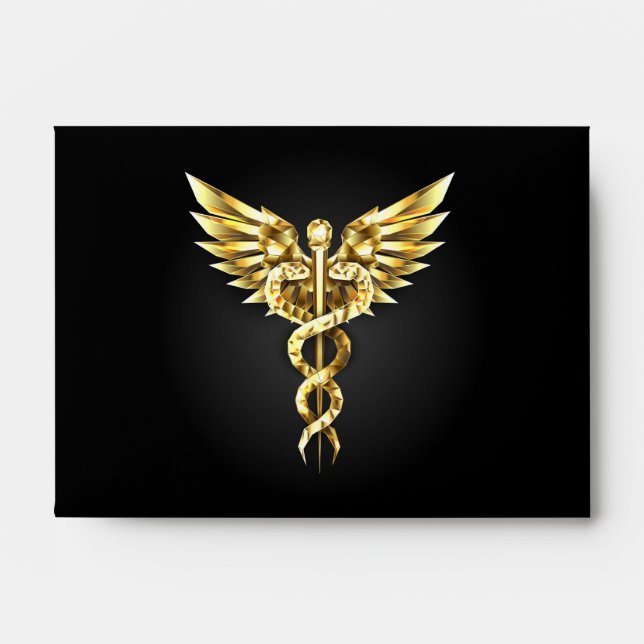 Enveloppe Symbole Polygonal Or Caduceus (Devant)
