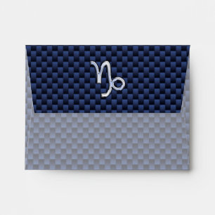 Enveloppe SYMBOLE Zodiaque Capricorne Style fibre de carbone