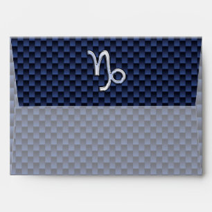 Enveloppe SYMBOLE Zodiaque Capricorne Style fibre de carbone