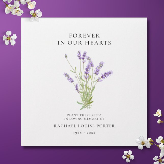 Enveloppe Sympathie Memorial Lavender Semence Funeral Keepsa (Créateur téléchargé)