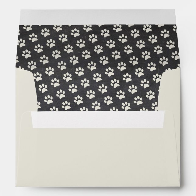 Enveloppe Tableau animal d'empreinte de patte de chat avec (Dos (Bas))