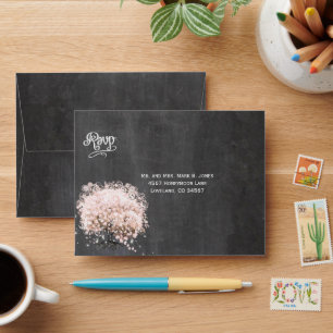 Enveloppe Tableau noir Pink Heart Leaf Tree RSVP