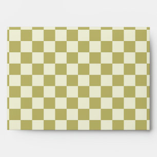 Enveloppe Tablier en kaki foncé et beige
