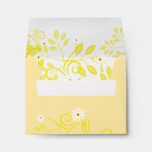 Enveloppe Taille A2 Retro Daisy et Filigree Jaune (Dos (Bas))