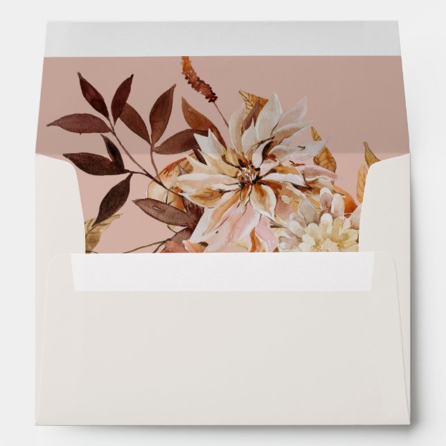 Enveloppe TALIA Bohemian Automne Floral Beige Crème (Dos (Bas))
