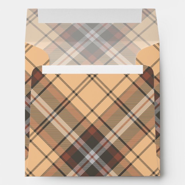 Enveloppe Tartan beige et Brown (Dos (Bas))