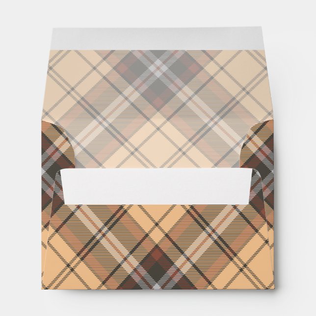 Enveloppe Tartan beige et Brown (Dos (Bas))