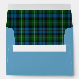 Enveloppe Tartan bleu et vert Lamont Tartan Plaid Custom