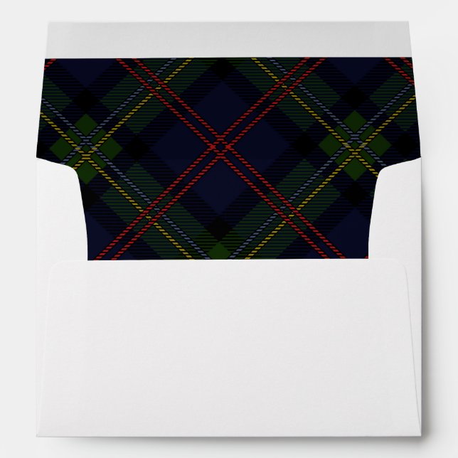 Enveloppe Tartan classique rustique plaqué (Dos (Bas))