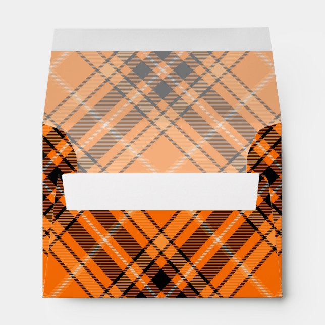 Enveloppe Tartan orange d'Halloween (Dos (Bas))