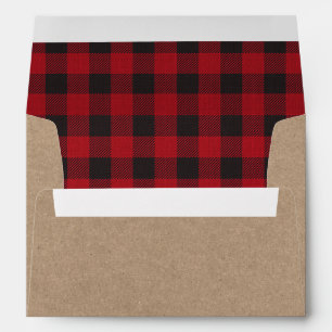 Enveloppe Tartan rouge Kraft