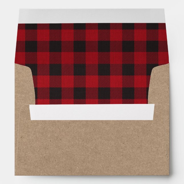 Enveloppe Tartan rouge Kraft (Dos (Bas))