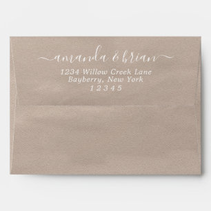 Enveloppe Taupe Aquarelle Papier à la mode Script Lettrage 5