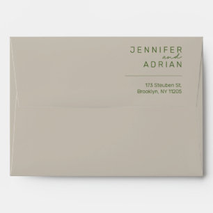 Enveloppe Taupe Argent Pâle Élégant Mariage Minimaliste Mode