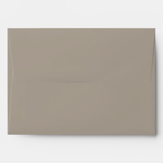 Enveloppe Taupe vierge Mariage solide classique Brown (Dos (Haut rabat))