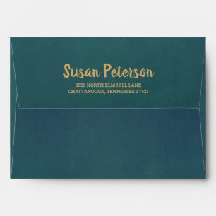 Enveloppe Teal et Or 5x7