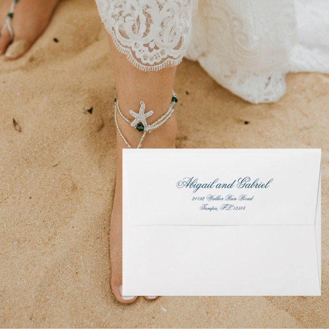 Enveloppe Teal Script Wedding Envelope (Créateur téléchargé)