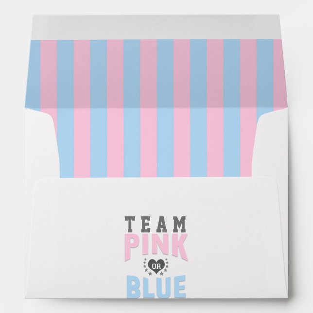 Enveloppe Team PINK ou BLUE Baby shower de révélation de gen (Dos (Bas))