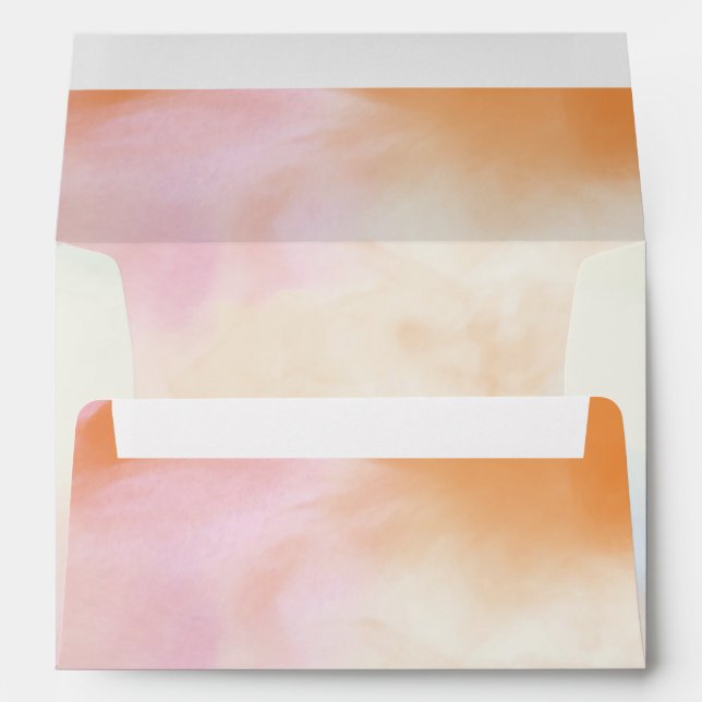 Enveloppe Teinture d'aquarelle rose orange bleu (Dos (Bas))