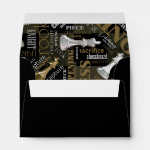 Enveloppe Termes et pièces d'échecs Argent et Or ID784