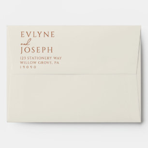Enveloppe Terracotta Beige Boho Earthy Bold Mariage tendance