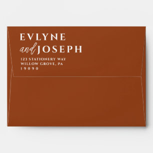 Enveloppe Terracotta Boho Burnt Orange Bold Mariage unique