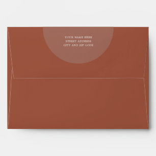 Enveloppe Terracotta Boho moderne Cercle brûlé Mariage orang
