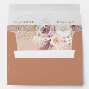 Enveloppe Terracotta Boho Pampas Faire-part de mariage d'her