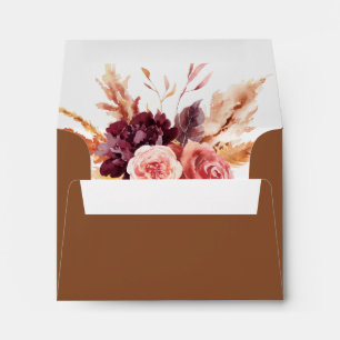 Enveloppe Terracotta Burgundy Mariage Retour Adresse RSVP
