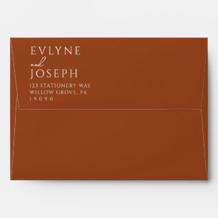 Enveloppe Terracotta Burnt Orange Boho Terry Mariage tendanc