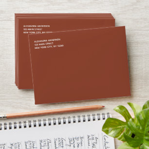 Enveloppe Terracotta Burnt Orange Simple Minimaliste