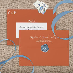 Enveloppe Terracotta, Cuivre, Rouille Mariage préadressé