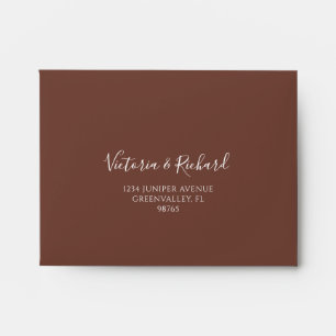 Enveloppe Terracotta Floral Boho Automne Réponse Adresse
