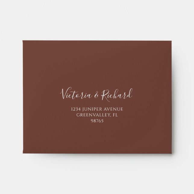 Enveloppe Terracotta Floral Boho Fall Auto-adressé RSVP (Devant)
