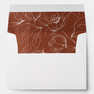 Enveloppe Terracotta Floral Boho Monogram Mariage
