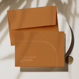 Enveloppe Terracotta Modern Retour Adresse Mariage RSVP